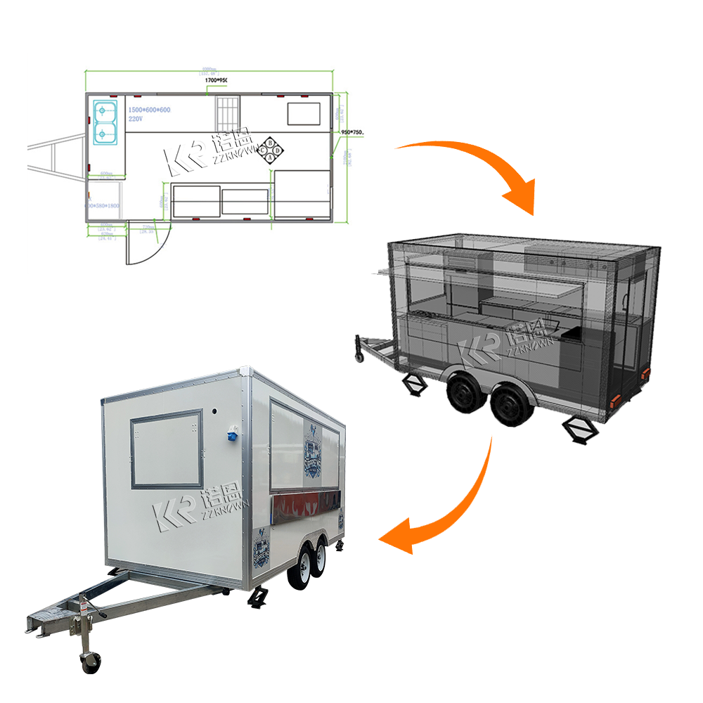 Custom Big Coffee Van Mobile F - đánh giá và giá Coffee Van Equipment